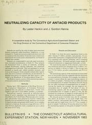 Cover of: Neutralizing capacity of antacid products