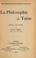 Cover of: La philosophie de Taine