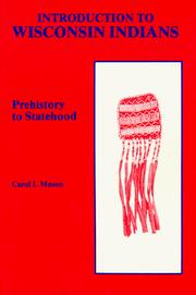 Cover of: Introduction to Wisconsin Indians: prehistory to statehood