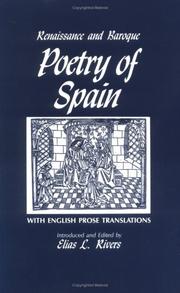 Cover of: Renaissance and Baroque Poetry of Spain by Elias L. Rivers