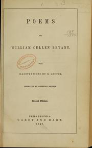 Cover of: Poems by William Cullen Bryant