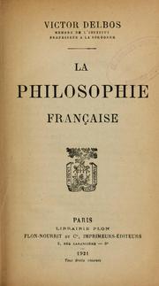 Cover of: La philosophie française