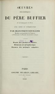 Cover of: Œuvres philosophiques du père Buffier de la Compagnie de Jésus