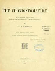 Cover of: The Choniostomatidae: a family of Copepoda, parasites on crustacea malacostraca