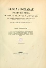 Cover of: Florae Romanae prodromus alter by Pietro Sanguinetti