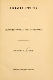 Cover of: Homiletics by William M. Paxton