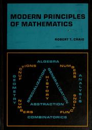 Cover of: Modern principles of mathematics