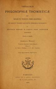 Cover of: Thesaurus philosophiae Thomisticae by Thomas Aquinas