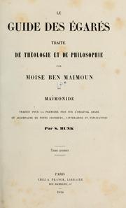 Cover of: Le guide des égarés by Moses Maimonides