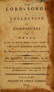 Cover of: The Lord's songs by Joshua Spalding, Joshua Spalding