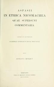 Cover of: In Ethica Nicomachea quae supersunt commentaria