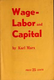 Cover of: Wage-labor and capital by Karl Marx