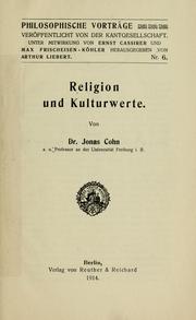 Cover of: Religion und Kulturwerte