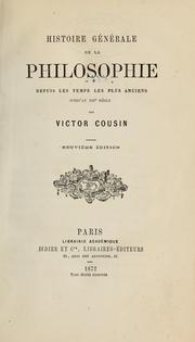 Cover of: Histoire generale de la philosophie depuis les temps les plus anciens jusqu'au XIXe siecle