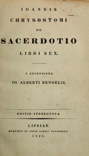 Cover of: De sacerdotio libri sex