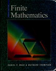 Front cover of Finite mathematics by Daniel P. Maki