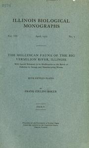 Cover of: The molluscan fauna of the Big Vermilion river, Illinois | Frank Collins Baker