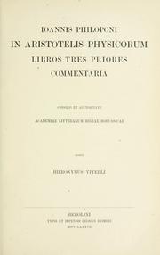 Cover of: In Aristotelis Physicorum libros VIII ... by John Philoponus