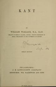 Cover of: Kant by William Wallace