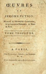 Cover of: Œuvres de Jérôme Petion