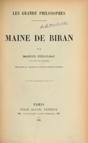 Cover of: Maine de Biran