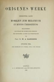Cover of: Origenes Werke