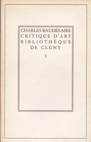 Cover of: Critique d'Art by Texte établi et présenté par Claude Pichois