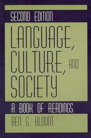 Cover of: Language, Culture, and Society: A Book of Readings
