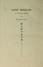 Cover of: Shijin Noguchi Yonejiro