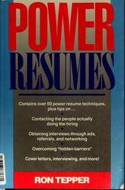 Cover of: Power resumes | Ron Tepper