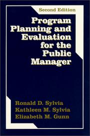 Cover of: Program planning and evaluation for the public manager.
