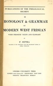 Cover of: Phonology and grammar of modern west Frisian: with phonetic texts and glossary