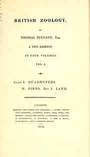 British zoology by Thomas Pennant