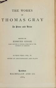 Cover of: The works of Thomas Gray in prose and verse by Thomas Gray