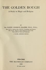 Cover of: The golden bough by James George Frazer