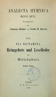 Cover of: Analecta hymnica medii aevi by Guido Maria Dreves