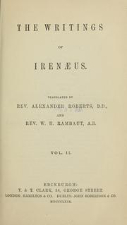Cover of: The writings of Irenaeus