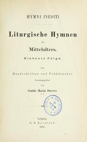 Cover of: Hymni inediti by Guido Maria Dreves, Guido Maria Dreves