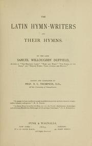 Cover of: The Latin hymn-writers and their hymns