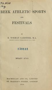 Cover of: Greek athletic sports and festivals by E. Norman Gardiner