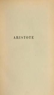 Cover of: Aristote
