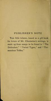 Wit and wisdom of G.K. Chesterton by Gilbert Keith Chesterton, Chesterton Frances 1869-1938