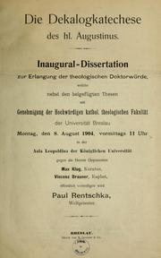 Die Dekalogkatechese des Hl. Augustinus by Paul Rentschka