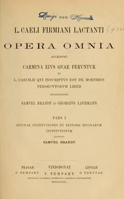 Cover of: Opera omnia by Lactantius