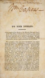 Cover of: To the public: [Letter from members of the Methodist Episcopal Church, Charleston, S. C., explaining the reasons for their secession from the church