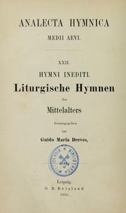 Cover of: Analecta hymnica medii aevi by Guido Maria Dreves, Guido Maria Dreves