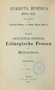 Analecta hymnica medii aevi by Guido Maria Dreves