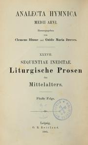 Cover of: Analecta hymnica medii aevi by Guido Maria Dreves