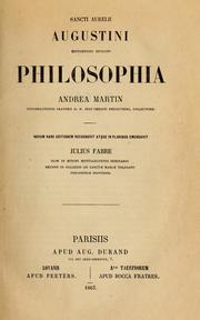 Cover of: Sancti Aureli Augustini ... philosophia