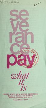 Cover of: Severance pay: what it is